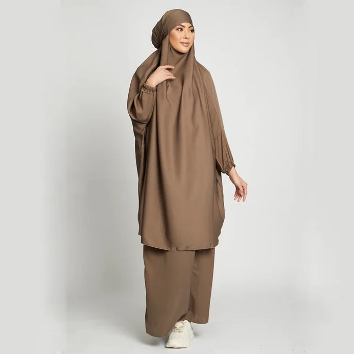 Nude Brown Nida 2 piece Jilbab