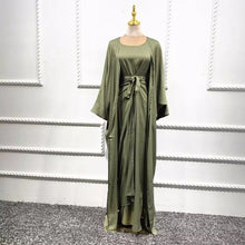 Load image into Gallery viewer, Olive Safa 3pc Set Abaya
