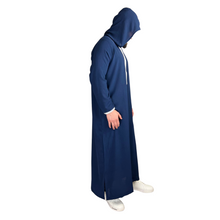 Load image into Gallery viewer, Mens Moroccan Hooded Thobe Navy
