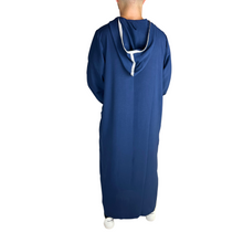 Load image into Gallery viewer, Mens Moroccan Hooded Thobe Navy
