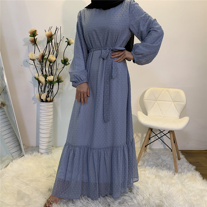 Bubble Chiffon Dress Blue