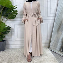 Load image into Gallery viewer, Beige Puff Sleeve Abaya
