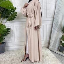 Load image into Gallery viewer, Beige Puff Sleeve Abaya
