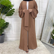 Load image into Gallery viewer, Brown Puff Sleeve Abaya

