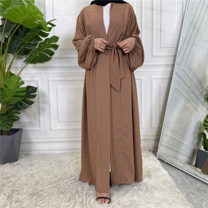 Brown Puff Sleeve Abaya