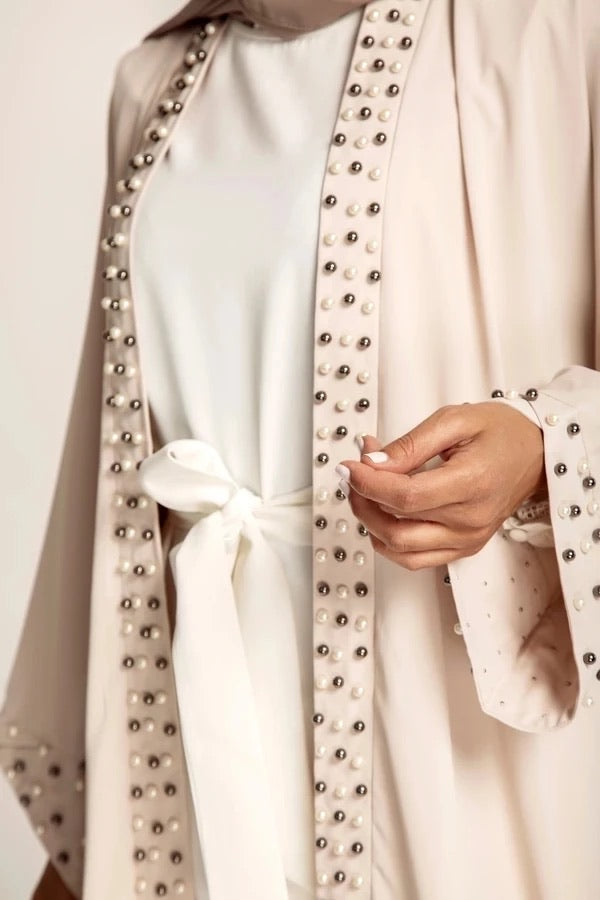 Beige Pearl Abaya