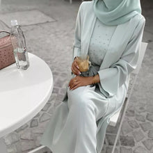 Load image into Gallery viewer, Mint Kira 3pc Abaya
