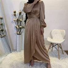 Load image into Gallery viewer, Brown Nelle Satin Abaya
