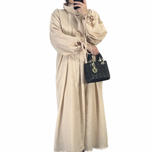 Load image into Gallery viewer, Beige Turtle Neck Abaya
