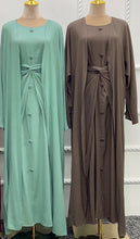 Load image into Gallery viewer, Aqua Rein 3pc Set Abaya
