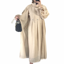 Load image into Gallery viewer, Beige Turtle Neck Abaya
