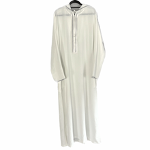 Load image into Gallery viewer, Mens Moroccan Hooded Thobe Off-White
