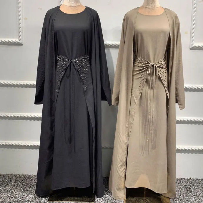 Black Nahla 3pc Set Abaya