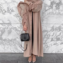 Load image into Gallery viewer, Brown Buttons Abaya
