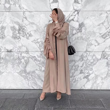 Load image into Gallery viewer, Brown Buttons Abaya
