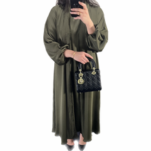 Load image into Gallery viewer, Olive Crepe Abaya
